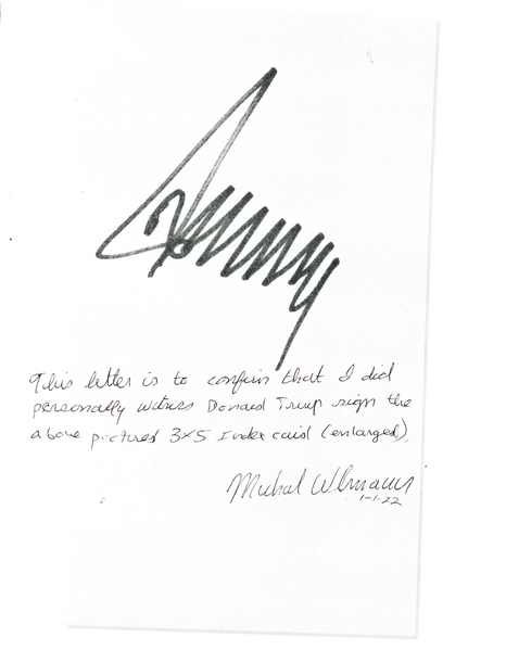 Donald Trump Signature -- With PSA/DNA & Wehrmann COAS