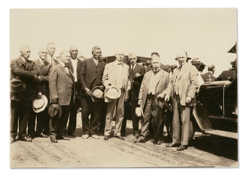 Photograph by David F. Barry of Attendees of the Funeral of James McLaughlin in 1923