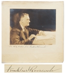 Franklin D. Roosevelt Photo Signed as President Measuring Nearly 12 Square -- With PSA/DNA COA