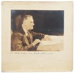 Franklin D. Roosevelt Photo Signed as President Measuring Nearly 12'' Square -- With PSA/DNA COA