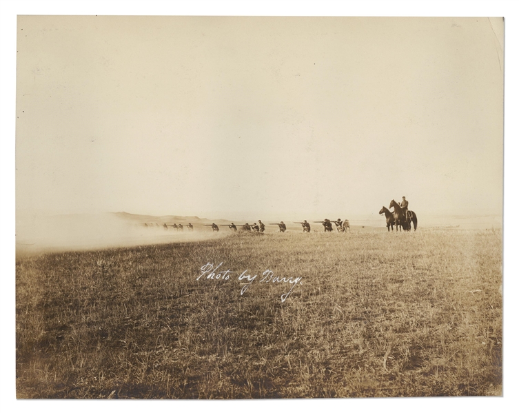 Lot of Four Photographs by David F. Barry -- Includes Barry Signed Photo of Little Bighorn Battle Site & Photos of U.S. Military Officers Including Custer's Brother