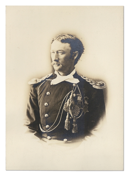 Lot of Four Photographs by David F. Barry -- Includes Barry Signed Photo of Little Bighorn Battle Site & Photos of U.S. Military Officers Including Custer's Brother