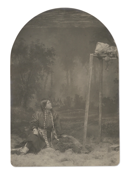 Lot of Three Photographs by David F. Barry -- Includes the Famous Photo of Crow Foot, Sitting Bull's Son Who Was Killed Alongside His Father by Federal Agents