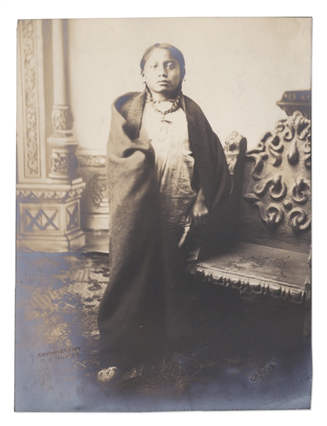 Lot of Three Photographs by David F. Barry -- Includes the Famous Photo of Crow Foot, Sitting Bull's Son Who Was Killed Alongside His Father by Federal Agents