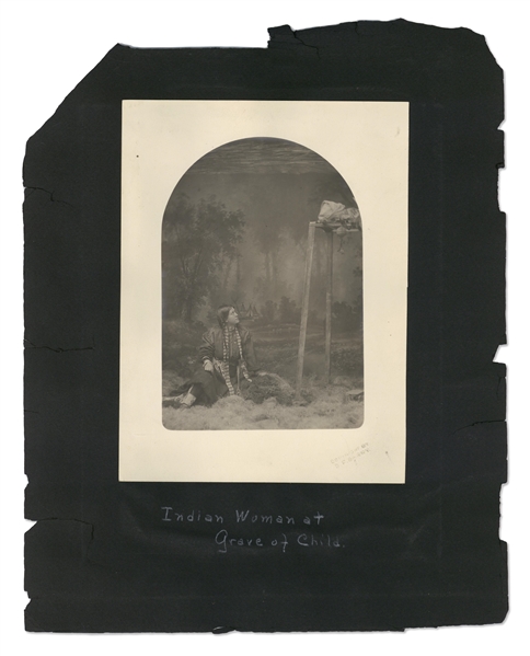 Lot of Three Photographs by David F. Barry -- Includes the Famous Photo of Crow Foot, Sitting Bull's Son Who Was Killed Alongside His Father by Federal Agents