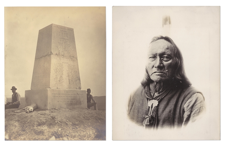 Lot of Two Photographs by David F. Barry -- Includes 8'' x 10'' Portrait of Lakota Chief Running Antelope
