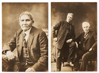 Lot of Two Photographs by David F. Barry -- Includes Photo of Chippewa Chief Andrew Blackbird & a Photo of Barry with Indian Agent James McLaughlin