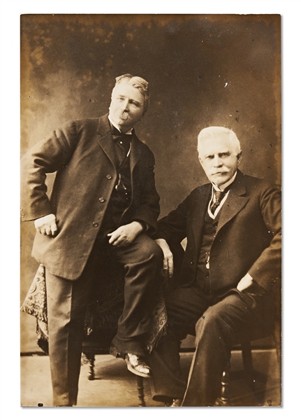 Lot of Two Photographs by David F. Barry -- Includes Photo of Chippewa Chief Andrew Blackbird & a Photo of Barry with Indian Agent James McLaughlin