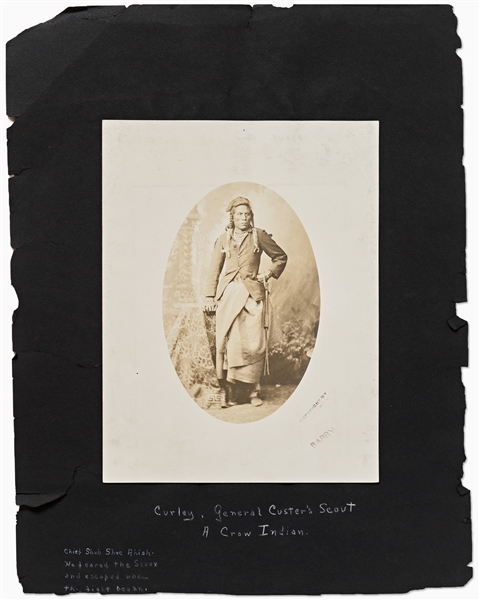 Lot of Two Photographs by David F. Barry -- Includes Photos of Chief John Grass Charging Bear & Curley, General Custer's Scout