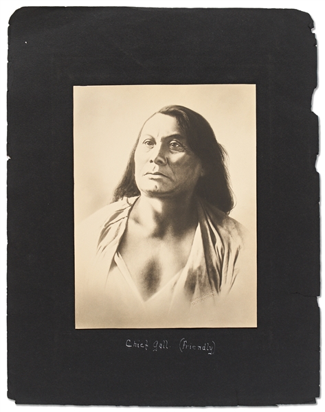 Lot of Two Photographs by David F. Barry -- Both Photos of Lakota Warriors Who Fought at Little Bighorn: Chief Rain-in-the-Face & Chief Gall