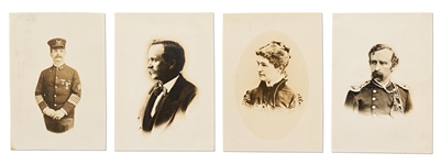 Lot of Four Photographs by David F. Barry -- Includes a Portrait of General George Custer, Custers Wife, Custers Scout Charles Reynolds & Custers Bugler John Martin, Who Delivered His Last Order
