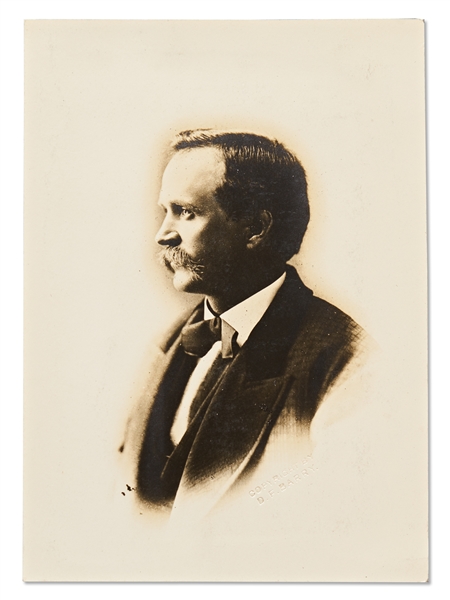 Lot of Four Photographs by David F. Barry -- Includes a Portrait of General George Custer, Custer's Wife, Custer's Scout Charles Reynolds & Custer's Bugler John Martin, Who Delivered His Last Order