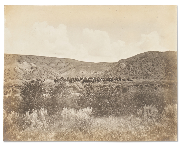 Lot of Two Photographs by David F. Barry -- Includes Barry Signed Photo of Little Bighorn Battle Site