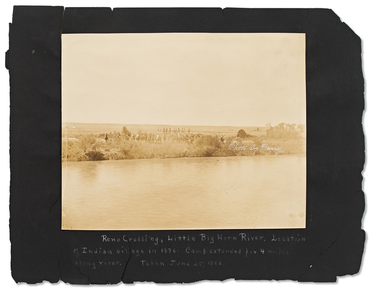 Lot of Two Photographs by David F. Barry -- Includes Barry Signed Photo of Little Bighorn Battle Site