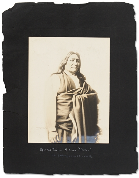 Lot of Two Photographs by David F. Barry -- One of Sioux Chief Spotted Tail and One of Nez Perce Chief Joseph