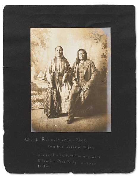 Lot of Three Photographs by David F. Barry -- Portraits of Chief Rain-in-the-Face and His Wife, a Sioux Woman and Her Child, & a ''Quarter breed'' Sioux Woman