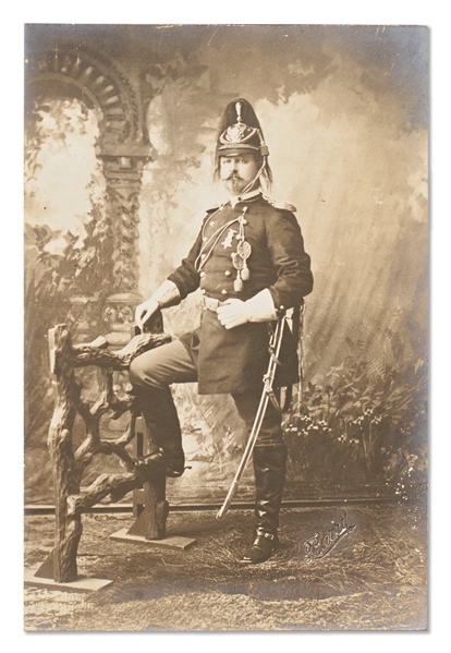 Lot of Two Photographs by David F. Barry Related to Little Bighorn -- The Steamer ''Far West'' Which Carried the U.S. Soldiers Killed in the Battle, and Major Thomas M. McDougall Who Survived
