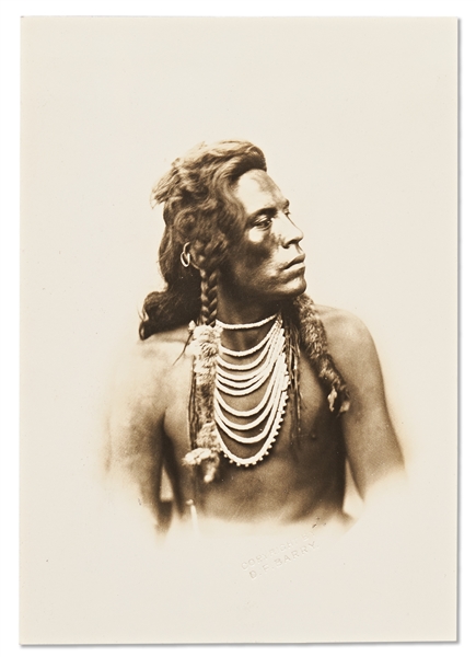 Lot of Two Photographs by David F. Barry -- Includes Photos of Chief Low Dog & Curley, General Custer's Scout