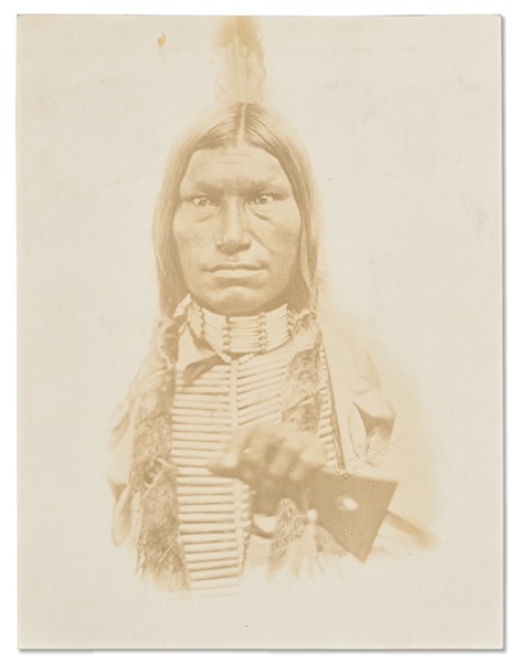 Lot of Two Photographs by David F. Barry -- Includes Photos of Chief Low Dog & Curley, General Custer's Scout