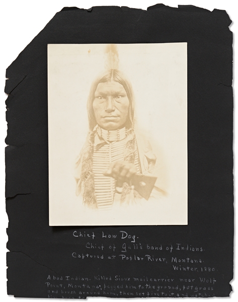 Lot of Two Photographs by David F. Barry -- Includes Photos of Chief Low Dog & Curley, General Custer's Scout