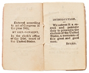 Rare Election Propaganda Miniature Book -- Distributed the Day of the 1852 Election Criticizing Democratic Nominee Franklin Pierce