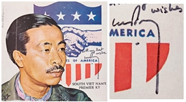 Vietnamese Prime Minister Nguyen Cao Ky Signed Portrait -- With Beckett COA