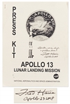 Fred Haise Signed Apollo 13 Press Kit, Adding the Famous Quote from the Mission: Houston, weve had a problem here!