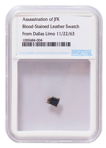John F. Kennedy Assassination Limousine Leather Swatch -- CAG Encapsulated