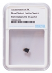 John F. Kennedy Assassination Limousine Leather Swatch -- CAG Encapsulated