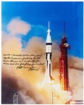 Walter Cunningham Signed 16 x 20 Photo of the Apollo 7 Liftoff -- ...Apollo 7 was...one small step for man and one giant leap for mankind...