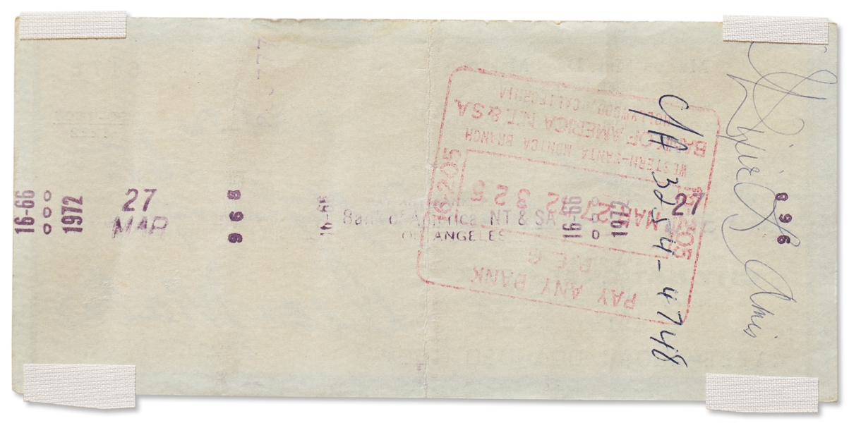 Dean Martin Signed & Handwritten Check