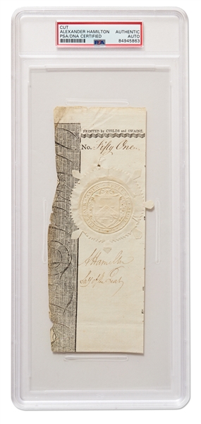 Alexander Hamilton Signature as Treasury Secretary, Encapsulated by PSA/DNA