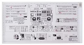 Fred Haise Signed Copy of the Lunar Module Schematic -- Measures 28'' x 14.5''