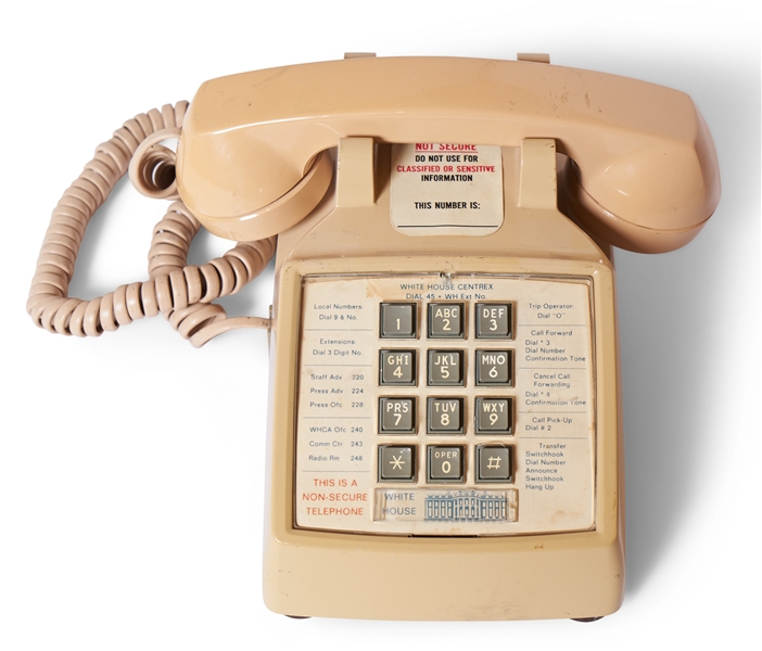 White House Used Telephone -- With White House Label on Directory Plate