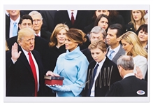 Donald Trump Signed Photo of His Inauguration -- Large Photo Measures 18 x 12 -- With PSA/DNA COA