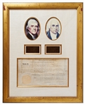 Thomas Jefferson Land Grant Signed as President -- Countersigned by James Madison as Secretary of State