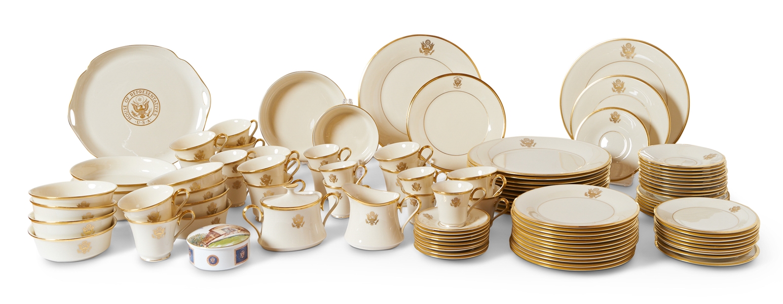 Near Fine 100-Piece Set of Congressional Lenox China, Hurley Porcelain by Tiffany and Dozens of Presidential Letters, Invitations and Signed Books -- From the Estate of Congressman John Dellenback