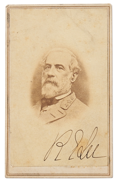 Scarce Robert E. Lee Signed CDV Photo in His Generals Uniform -- With Bold, Clear Signature -- With University Archives COA