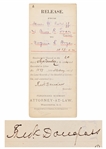 Frederick Douglass Document Signed as Recorder of Deeds