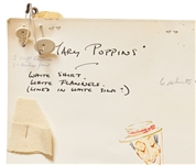 Original ''Mary Poppins'' Costume Sketch from the Famous ''Jolly Holiday'' Sequence -- Large Sketch Measures 14.5'' x 23'', from the Estate of ''Mary Poppins'' Producer Bill Walsh
