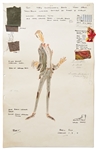 Original Mary Poppins Costume Sketch of Dick Van Dyke as Bert -- Large Sketch Measures 14.5 x 23, from the Estate of Mary Poppins Producer Bill Walsh