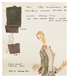 Original ''Mary Poppins'' Costume Sketch of Dick Van Dyke as Bert -- Large Sketch Measures 14.5'' x 23'', from the Estate of ''Mary Poppins'' Producer Bill Walsh