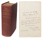 Susan B. Anthony Signed First Edition Volume of The History of Womens Suffrage