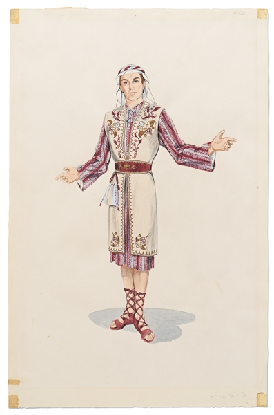 Charlton Heston 12.75'' x 19'' Original Costume Sketch for ''Ben Hur''