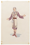 Charlton Heston 12.75 x 19 Original Costume Sketch for Ben Hur