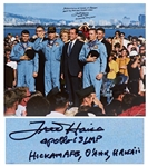 Fred Haise Signed 20 x 16 Photo of the Apollo 13 Crew Accepting the Presidential Medal of Freedom Award
