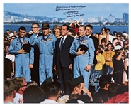 Fred Haise Signed 20'' x 16'' Photo of the Apollo 13 Crew Accepting the Presidential Medal of Freedom Award