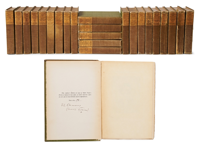 Mark Twain Signed Limited Edition Set of ''The Writings of Mark Twain'' -- Dual-Signed ''SL Clemens / (Mark Twain)''