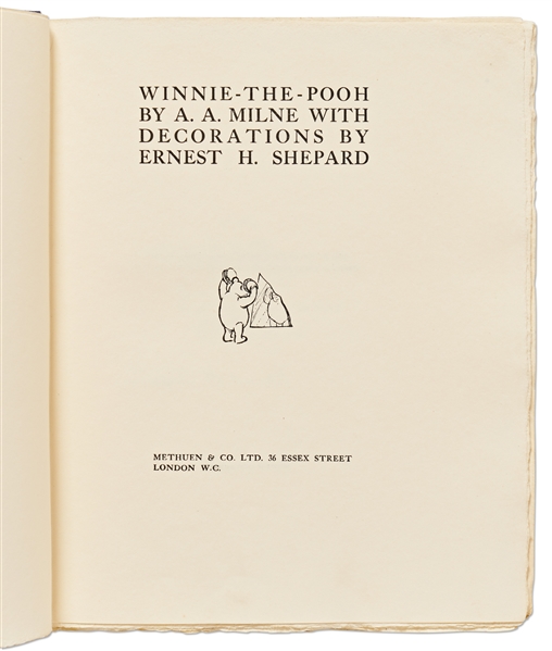 A.A. Milne & Ernest H. Shepard Signed 1926 Large Paper Limited Edition of ''Winnie-the-Pooh'' -- With Fold-Out Map of Hundred Aker Wood