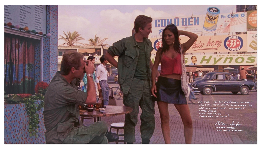Papillon Soo Soo Signed ''Full Metal Jacket'' Photo -- Perhaps One of the Most Iconic Cameos in 20th Century Movies